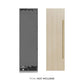 ZLINE Autograph Edition 24 in. 12.4 cu. ft. Panel Ready Column Freezer with Graphite Gray Interior and Champagne Bronze Accents (RBCFVZ-24-CB) front, next to custom panels. Text: Panels not included.