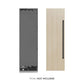 ZLINE Autograph Edition 24 in. 12.4 cu. ft. Panel Ready Column Freezer with Graphite Gray Interior and Matte Black Accents (RBCFVZ-24-MB) front, next to custom panels. Text: Panels not included.