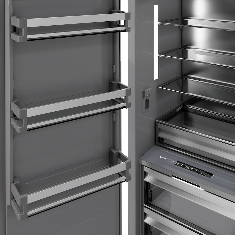 ZLINE 24 in. 12.5 cu. ft. Panel Ready Column Refrigerator with Graphite Gray Interior, Open Box-Good Condition
