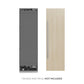 ZLINE 24 in. 12.5 cu. ft. Panel Ready Column Refrigerator with Graphite Gray Interior (RBCRV-24) front, next to custom panel and handle. Text: Panel and handle not included.