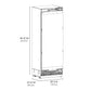 ZLINE 30 in. 16.7 cu. ft. Panel Ready Column Refrigerator with Graphite Gray Interior, Open Box-Good Condition dimensional diagram.
