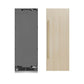 ZLINE Autograph Edition 30 in. 16.7 cu. ft. Panel Ready Column Refrigerator with Graphite Gray Interior and Polished Gold Accents (RBCRVZ-30-G) unit without panels next to custom panels.