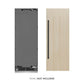 ZLINE Autograph Edition 30 in. 16.7 cu. ft. Panel Ready Column Refrigerator with Graphite Gray Interior and Matte Black Accents (RBCRVZ-30-MB) front, next to custom panels. Text: Panels not included.