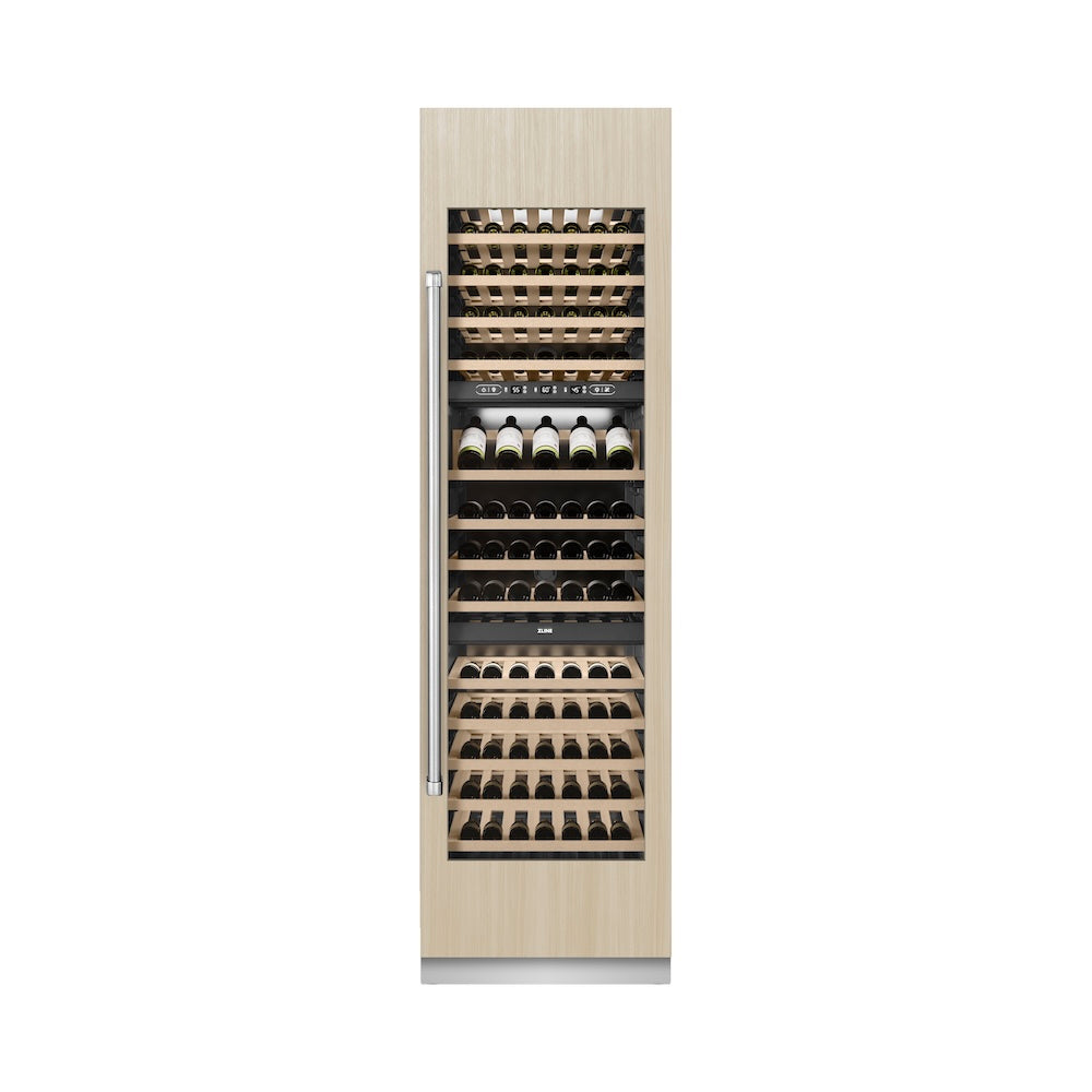 ZLINE 24 in. 12.4 cu. ft. Triple Zone 100 Bottle Panel Ready Column Wine Cooler, Open Box-Good Condition