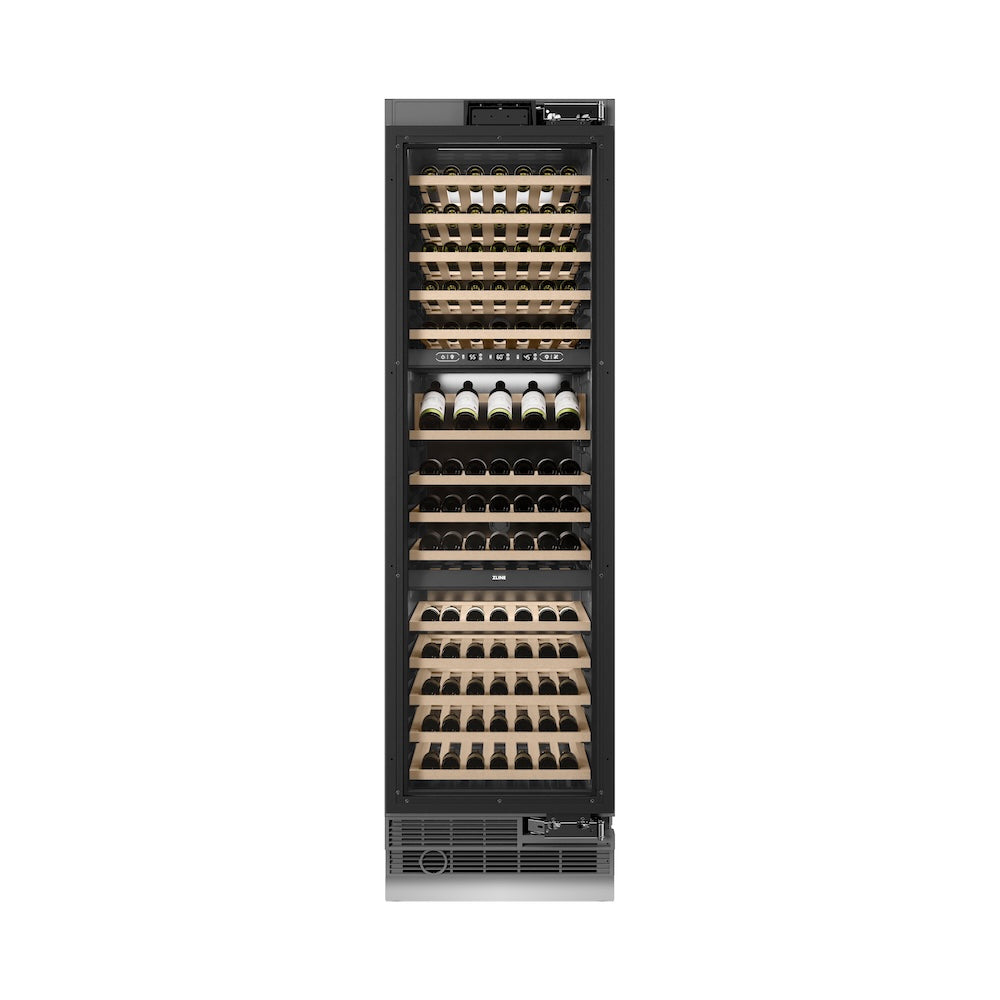 ZLINE 24 in. 12.4 cu. ft. Triple Zone 100 Bottle Panel Ready Column Wine Cooler, Open Box-Good Condition