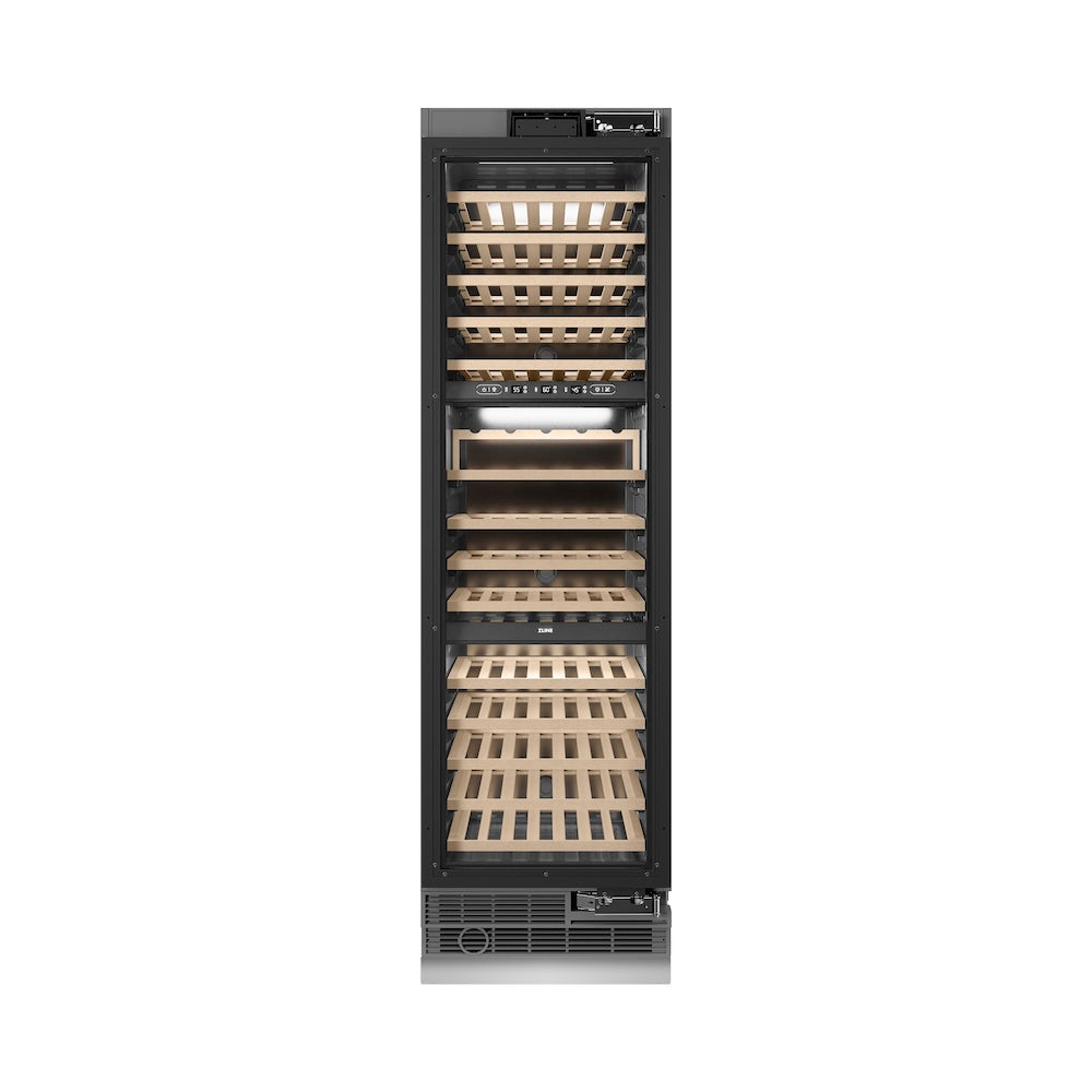 ZLINE 24 in. 12.4 cu. ft. Triple Zone 100 Bottle Panel Ready Column Wine Cooler, Open Box-Good Condition