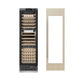 ZLINE 24 in. 12.4 cu. ft. Triple Zone 100 Bottle Panel Ready Column Wine Cooler (RBCWV-24) unit without panels next to custom panels.
