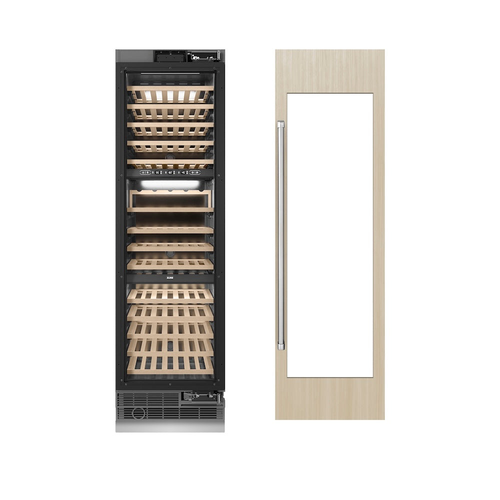 ZLINE 24 in. 12.4 cu. ft. Triple Zone 100 Bottle Panel Ready Column Wine Cooler, Open Box-Good Condition