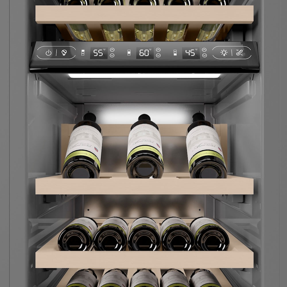 ZLINE 18 in. 9.0 cu. ft. Triple Zone 68 Bottle Panel Ready Left Hinge Column Wine Cooler, Open Box-Good Condition