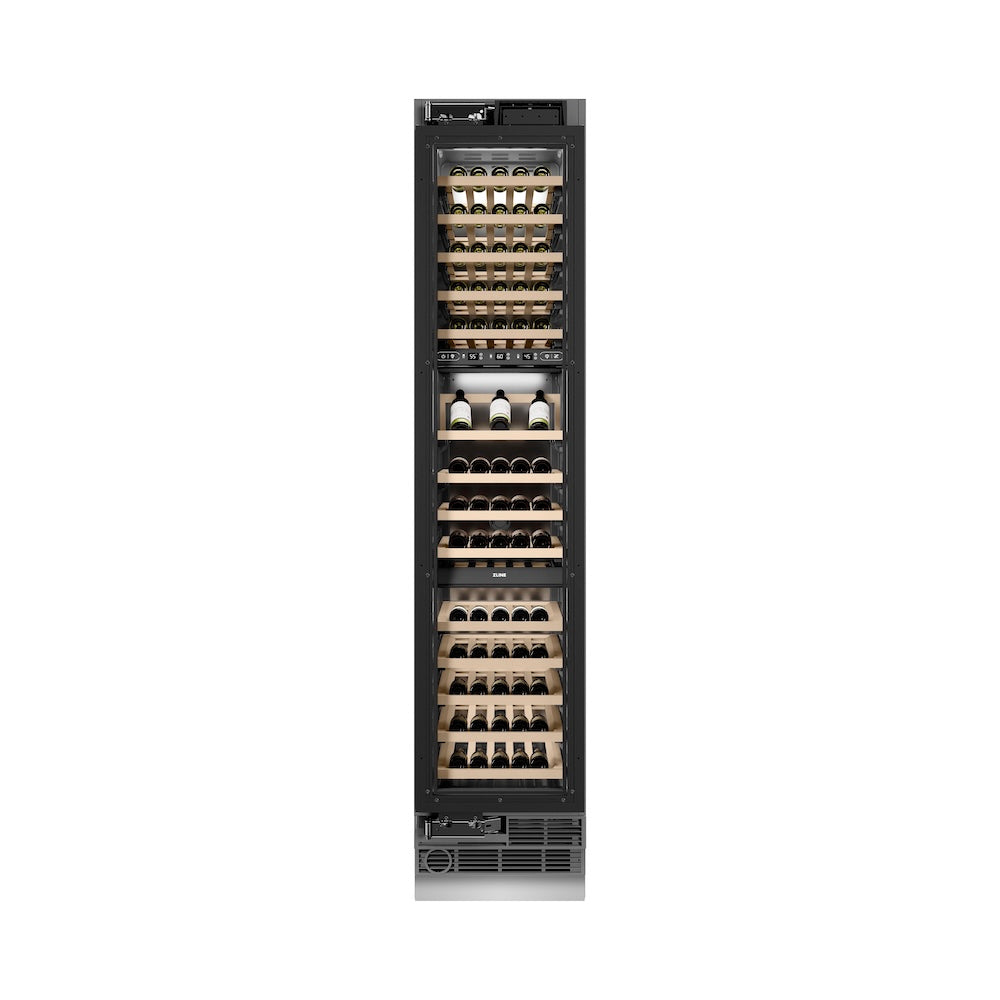 ZLINE 18 in. 9.0 cu. ft. Triple Zone 68 Bottle Panel Ready Left Hinge Column Wine Cooler, Open Box-Good Condition
