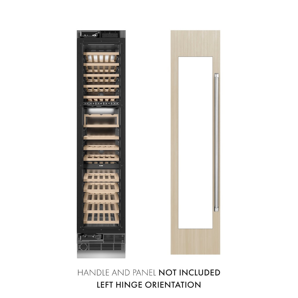 ZLINE 18 in. 9.0 cu. ft. Triple Zone 68 Bottle Panel Ready Left Hinge Column Wine Cooler, Open Box-Good Condition