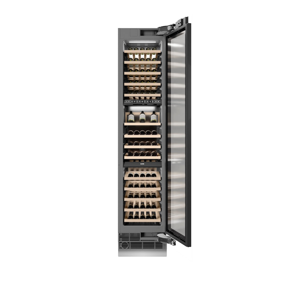 ZLINE 18 in. 9.0 cu. ft. Triple Zone 68 Bottle Panel Ready Right Hinge Column Wine Cooler, Open Box-Good Condition