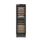 ZLINE Autograph Edition 24 in. 12.4 cu. ft. Triple Zone 100 Bottle Panel Ready Column Wine Cooler with Champagne Bronze Accents (RBCWVZ-24-CB) front, closed.
