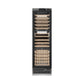 ZLINE Autograph Edition 24 in. 12.4 cu. ft. Triple Zone 100 Bottle Panel Ready Column Wine Cooler with Champagne Bronze Accents (RBCWVZ-24-CB) front, closed.