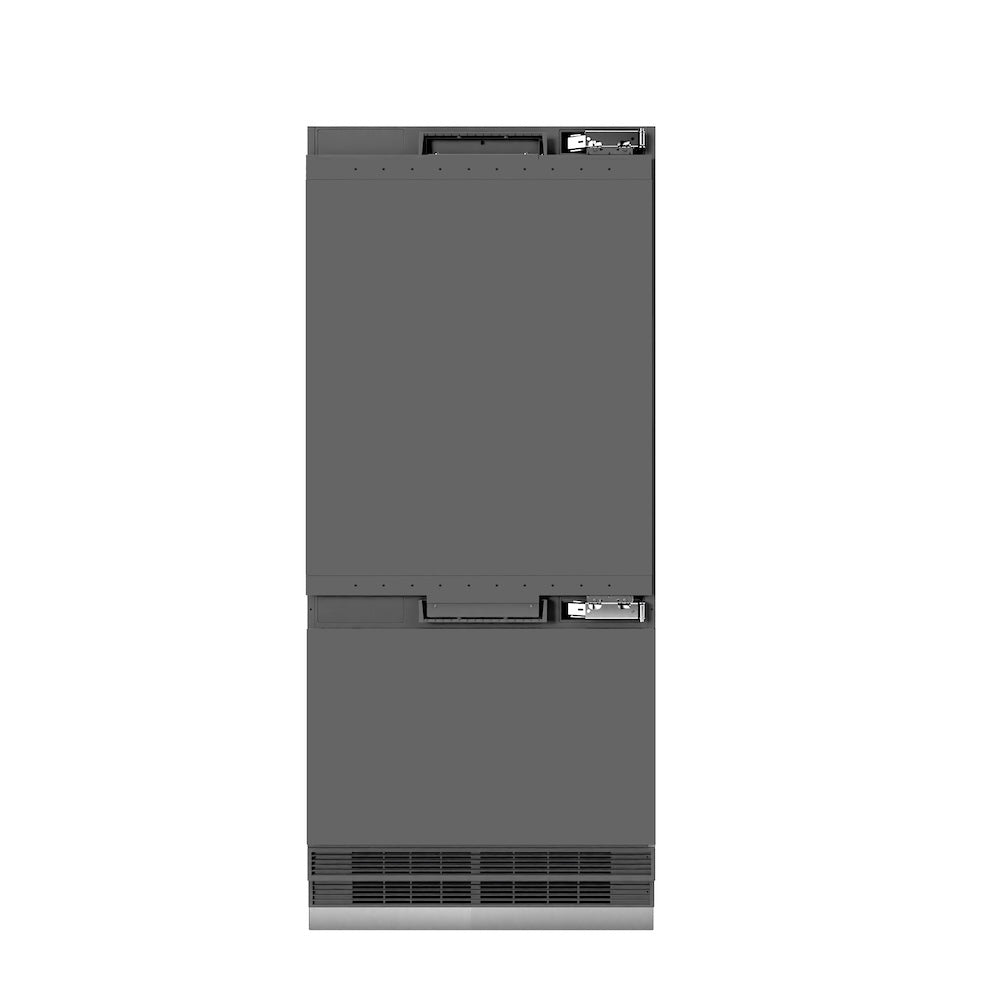 ZLINE 36 in. 19.8 cu. ft. Panel Ready Built-In Bottom Freezer Refrigerator with Water Dispenser and Ice Maker with Graphite Gray Interior, Open Box-Good Condition