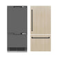 ZLINE Autograph Edition 36 in. 19.8 cu. ft. Panel Ready Built-In Bottom Freezer Refrigerator with Water Dispenser and Ice Maker with Graphite Gray Interior and Matte Black Accents (GRBITZ-36-MB)
