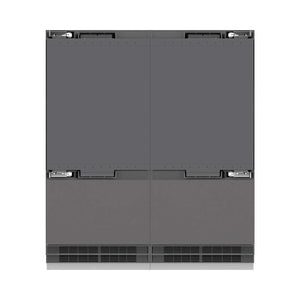 ZLINE Autograph Edition 72 in. 39.6 cu. ft. Panel Ready French Door Built-In Bottom Freezer Refrigerator with Water Dispensers and Ice Makers with Graphite Gray Interior and Matte Black Accents (GRBITZ-72-MB)