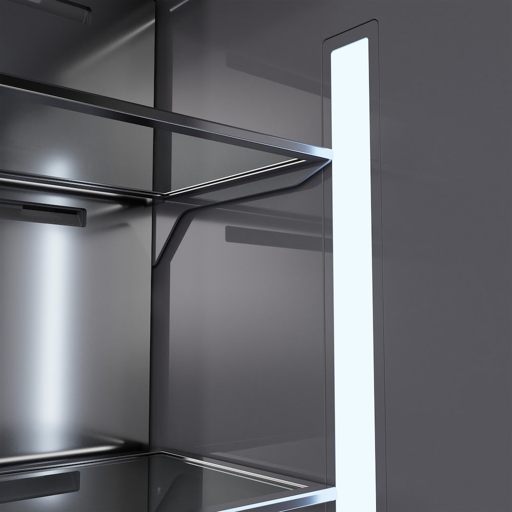 ZLINE 30 in. 16.1 cu. ft. Panel Ready Built-In Bottom Freezer Refrigerator with Water Dispenser and Ice Maker with Graphite Gray Interior, Open Box-Good Condition