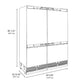 ZLINE Autograph Edition 60 in. 32.2 cu. ft. Panel Ready French Door Built-In Bottom Freezer Refrigerator with Water Dispenser and Ice Maker with Graphite Gray Interior and Champagne Bronze Accents (GRBIVZ-60-CB) dimensional diagram.