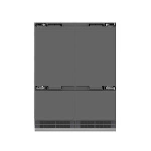 ZLINE Autograph Edition 60 in. 32.2 cu. ft. Panel Ready French Door Built-In Bottom Freezer Refrigerator with Water Dispenser and Ice Maker with Graphite Gray Interior and Matte Black Accents (GRBIVZ-60-MB)
