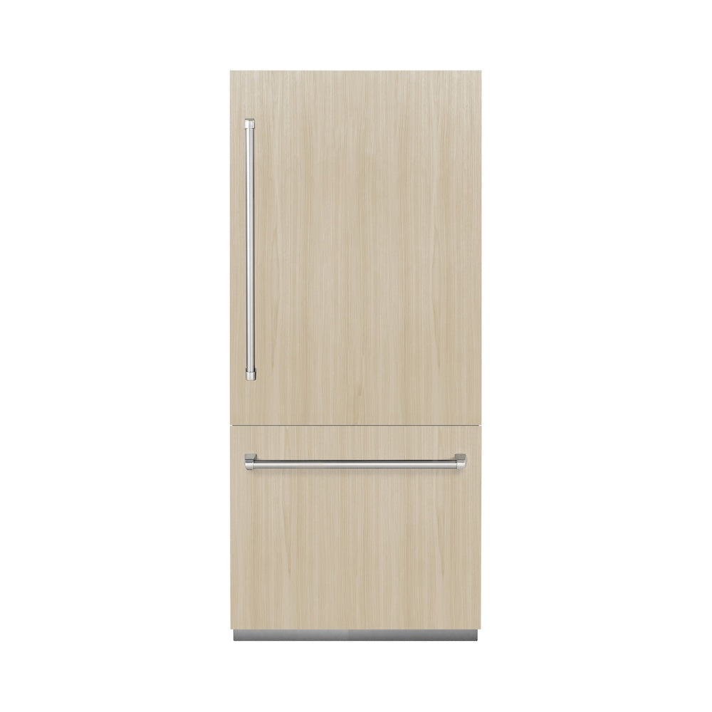 ZLINE 36 in. 19.8 cu. ft. Panel Ready Built-In Bottom Freezer Refrigerator with Water Dispenser and Ice Maker, Open Box-Good Condition