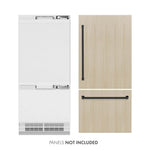 ZLINE Autograph Edition 36 in. 19.8 cu. ft. Panel Ready Built-In Bottom Freezer Refrigerator with Water Dispenser and Ice Maker with Matte Black Accents (RBITZ-36-MB)