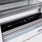 ZLINE Autograph Edition 72 in. 39.6 cu. ft. Panel Ready French Door Built-In Bottom Freezer Refrigerator with Water Dispensers and Ice Makers and Champagne Bronze Accents (RBITZ-72-CB) close-up detail, refrigerator and freezer temperature controls.
