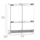 ZLINE Autograph Edition 72 in. 39.6 cu. ft. Panel Ready French Door Built-In Bottom Freezer Refrigerator with Water Dispensers and Ice Makers and Polished Gold Accents (RBITZ-72-G) dimensional diagram.
