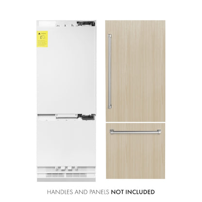 ZLINE 30 in. 16.1 cu. ft. Panel Ready Built-In Bottom Freezer Refrigerator with Water Dispenser and Ice Maker (RBIV-30)