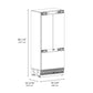 ZLINE 36 in. 19.6 cu. ft. Panel Ready French Door Built-In Bottom Freezer Refrigerator with Water Dispenser and Ice Maker with Stainless Steel Interior (SRBIV-36) dimensional diagram.