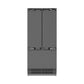 ZLINE Autograph Edition 36 in. 19.6 cu. ft. Panel Ready French Door Built-In Bottom Freezer Refrigerator with Water Dispenser and Ice Maker with Stainless Steel Interior and Champagne Bronze Accents (SRBIVZ-36-CB) front, closed, without panels.