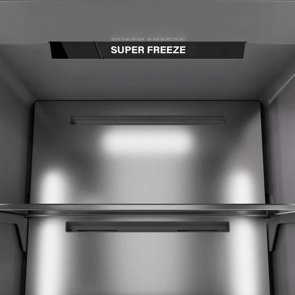 ZLINE 24 in. 12.4 cu. ft. Column Freezer in Satin Stainless Steel with Graphite Gray Interior (RCFV-SN-24) super freeze technology.
