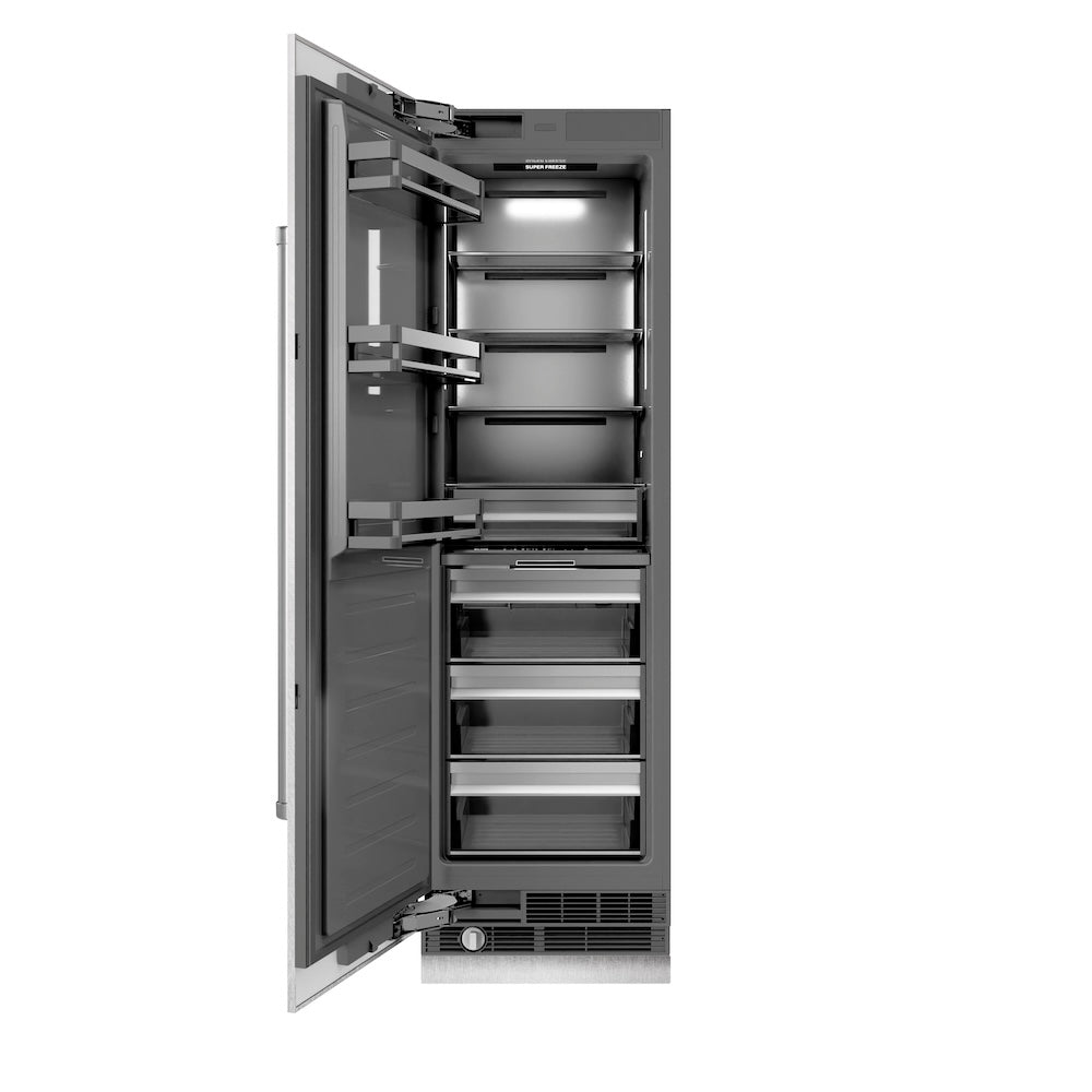 ZLINE 24 in. 12.4 cu. ft. Column Freezer in Satin Stainless Steel with Graphite Gray Interior (RCFV-SN-24) main image.