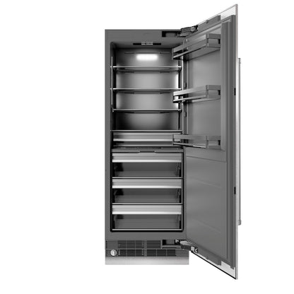 ZLINE 30 in. 16.7 cu. ft. Column Refrigerator in Satin Stainless Steel with Graphite Gray Interior (RCRV-SN-30)