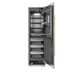 ZLINE Autograph Edition 24 in. 12.5 cu. ft. Column Refrigerator in Satin Stainless Steel with Graphite Gray Interior and Polished Gold Accents (RCRVZ-SN-24-G)