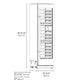 ZLINE 24 in. 12.4 cu. ft. Triple Zone 100 Bottle Column Wine Cooler in Satin Stainless Steel (RCWV-SN-24) dimensional diagram.
