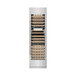 ZLINE 24 in. 12.4 cu. ft. Triple Zone 100 Bottle Column Wine Cooler in Satin Stainless Steel (RCWV-SN-24)