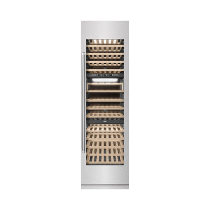 ZLINE 24 in. 12.4 cu. ft. Triple Zone 100 Bottle Column Wine Cooler in Satin Stainless Steel (RCWV-SN-24)