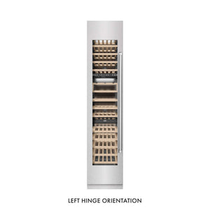 ZLINE 18 in. 9.0 cu. ft. Triple Zone 68 Bottle Left Hinge Column Wine Cooler in Satin Stainless Steel (RCWVL-SN-18) main image.