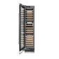 ZLINE 18 in. 9.0 cu. ft. Triple Zone 68 Bottle Left Hinge Column Wine Cooler in Satin Stainless Steel (RCWVL-SN-18) front, open.