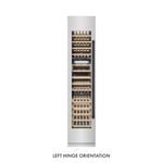 ZLINE Autograph Edition 18 in. 9.0 cu. ft. Triple Zone 68 Bottle Left Hinge Column Wine Cooler in Satin Stainless Steel with Matte Black Accents (RCWVLZ-SN-18-MB)