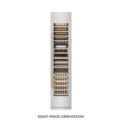 ZLINE 18 in. 9.0 cu. ft. Triple Zone 68 Bottle Right Hinge Column Wine Cooler in Satin Stainless Steel (RCWVR-SN-18)
