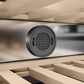 ZLINE Autograph Edition 18 in. 9.0 cu. ft. Triple Zone 68 Bottle Right Hinge Column Wine Cooler in Satin Stainless Steel with Polished Gold Accents (RCWVRZ-SN-18-G) carbon filter.