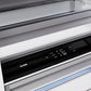 ZLINE 36 in. 19.8 cu. ft. Built-In Bottom Freezer Refrigerator with Water Dispenser and Ice Maker in Satin Stainless Steel (RBIT-SN-36) digital display and touch controls inside refrigeration compartment.