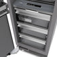 ZLINE 18 in. 8.6 cu. ft. Left Hinge Column Freezer in Stainless Steel with Graphite Gray Interior (RCFVL-304-18) storage drawers.