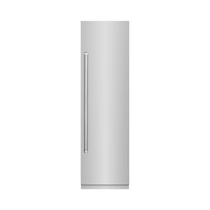 ZLINE 24 in. 12.5 cu. ft. Column Refrigerator in Stainless Steel with Graphite Gray Interior (RCRV-304-24) front, closed.
