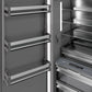 ZLINE 30 in. 16.7 cu. ft. Column Refrigerator in Stainless Steel with Graphite Gray Interior (RCRV-304-30) door open detail.