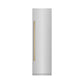 ZLINE Autograph Edition 24 in. 12.5 cu. ft. Column Refrigerator in Stainless Steel with Graphite Gray Interior and Polished Gold Accents (RCRVZ-30424-G) front, closed.