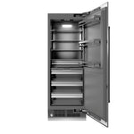 ZLINE Autograph Edition 30 in. 16.7 cu. ft. Column Refrigerator in Stainless Steel with Graphite Gray Interior and Matte Black Accents (RCRVZ-30430-MB)
