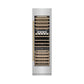 ZLINE Autograph Edition 24 in. 12.4 cu. ft. Triple Zone 100 Bottle Column Wine Cooler in Stainless Steel and Champagne Bronze Accents (RCWVZ-304-24-CB) front, closed.